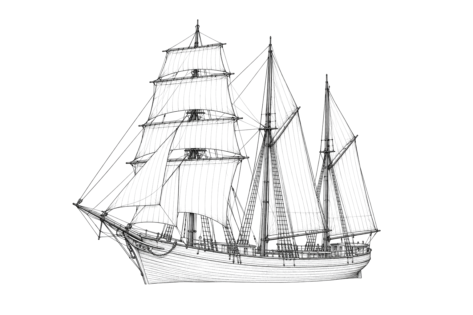 Engraved line drawing of the R.J. Sanborn