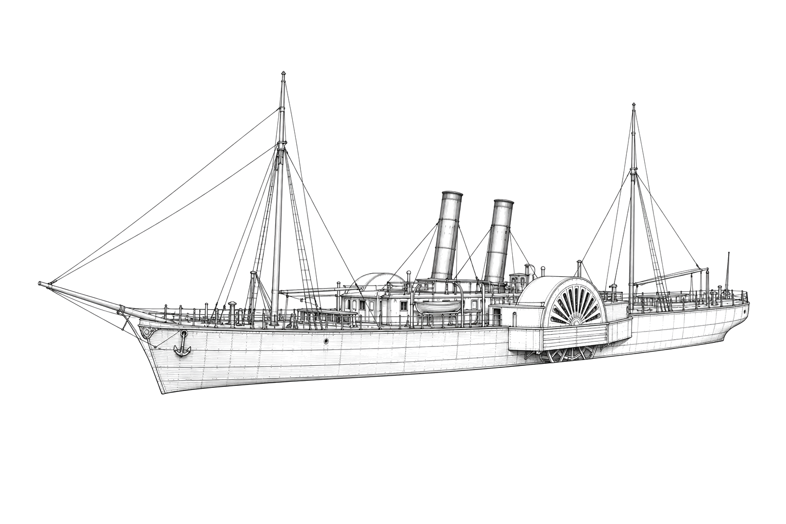 Engraved line drawing of the Stonewall Jackson