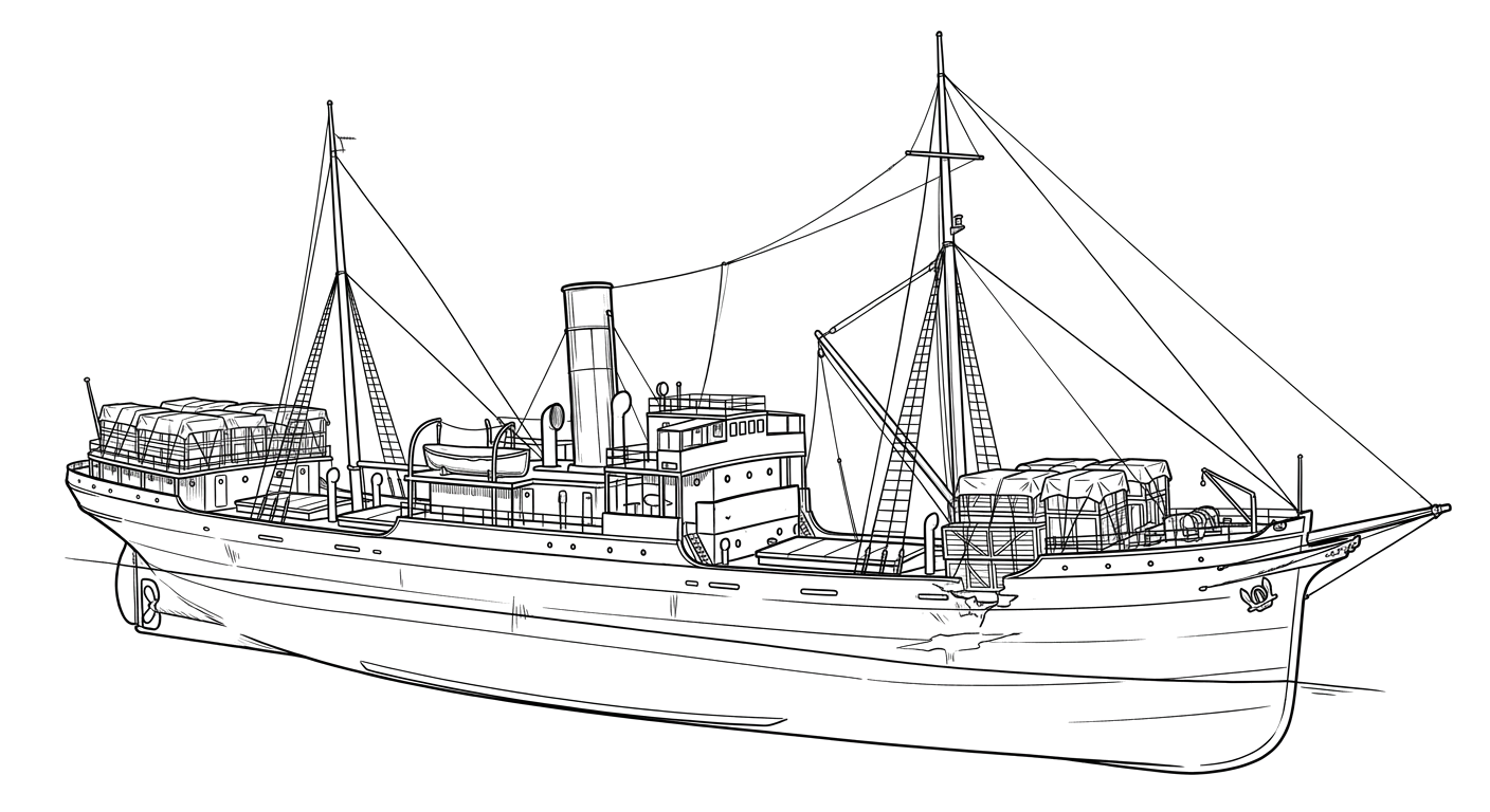 Engraved line drawing of the Hainaut