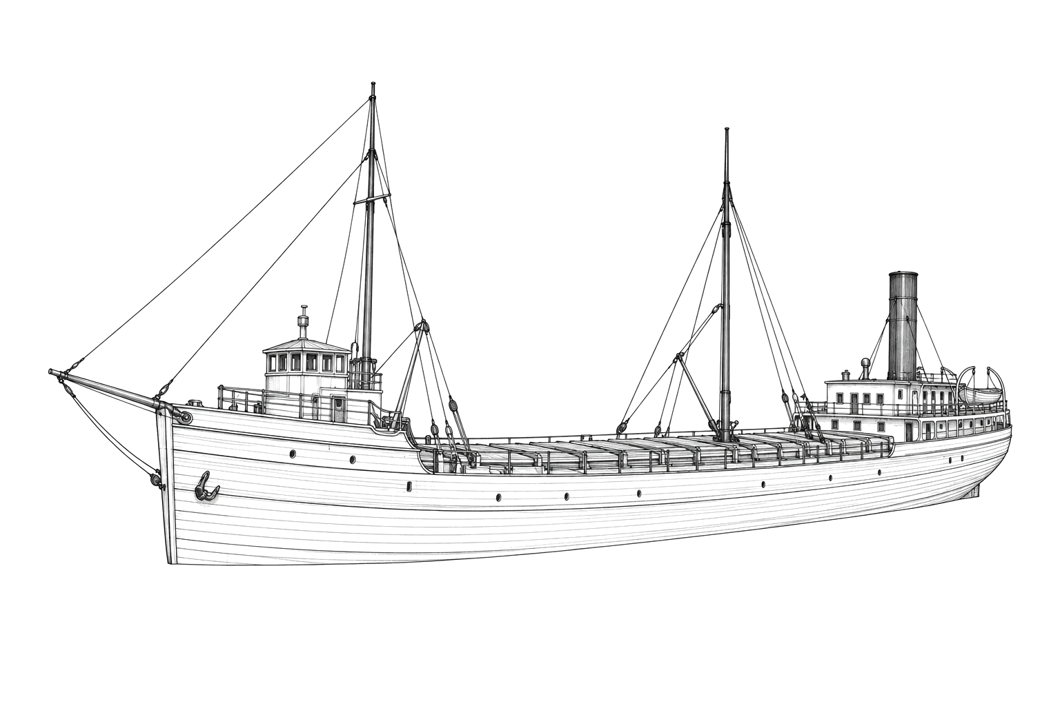 Engraved line drawing of the Hennepin