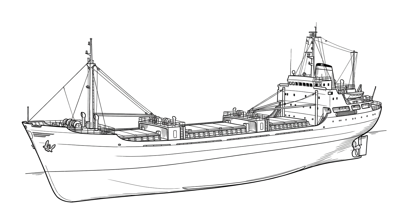 Engraved line drawing of the Selendang Ayu
