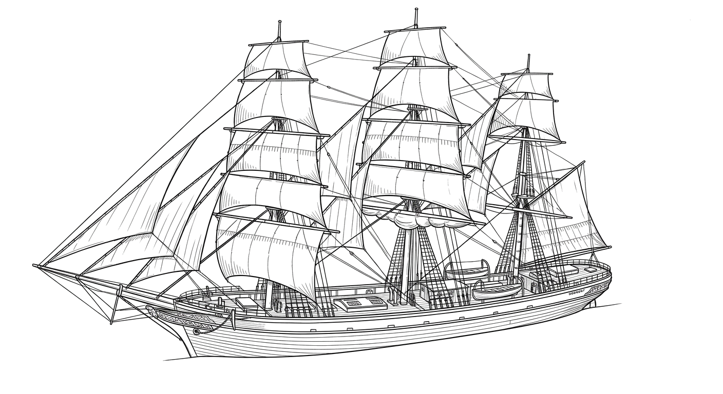 Engraved line drawing of the Noonday
