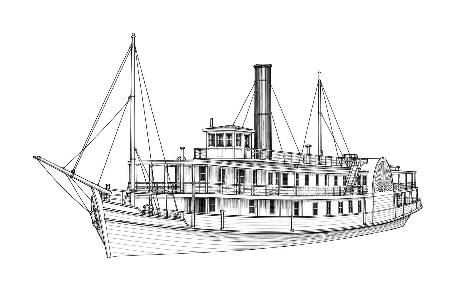 Engraved line drawing of the Saugerties