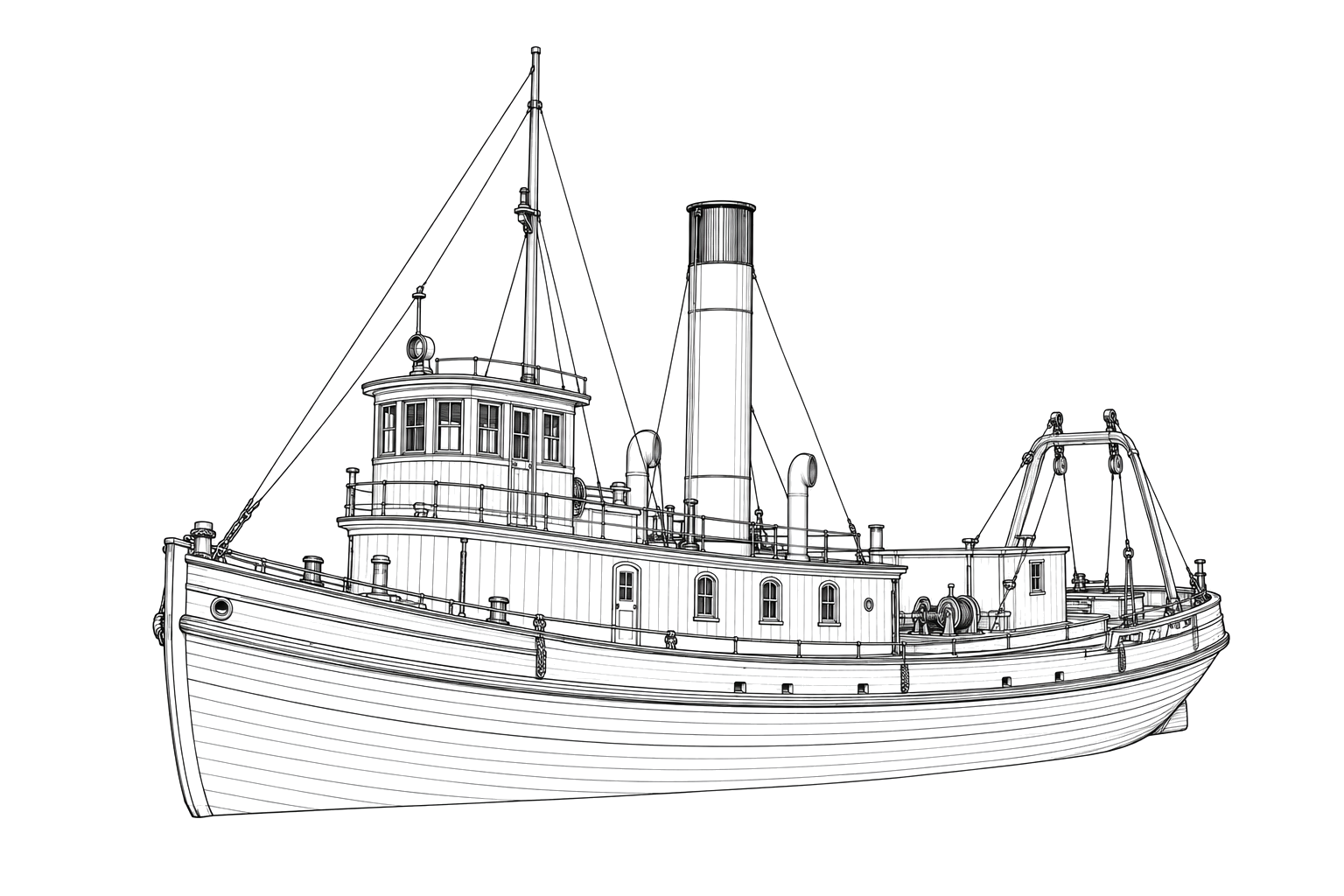 Engraved line drawing of the William J. Livingstone Jr.
