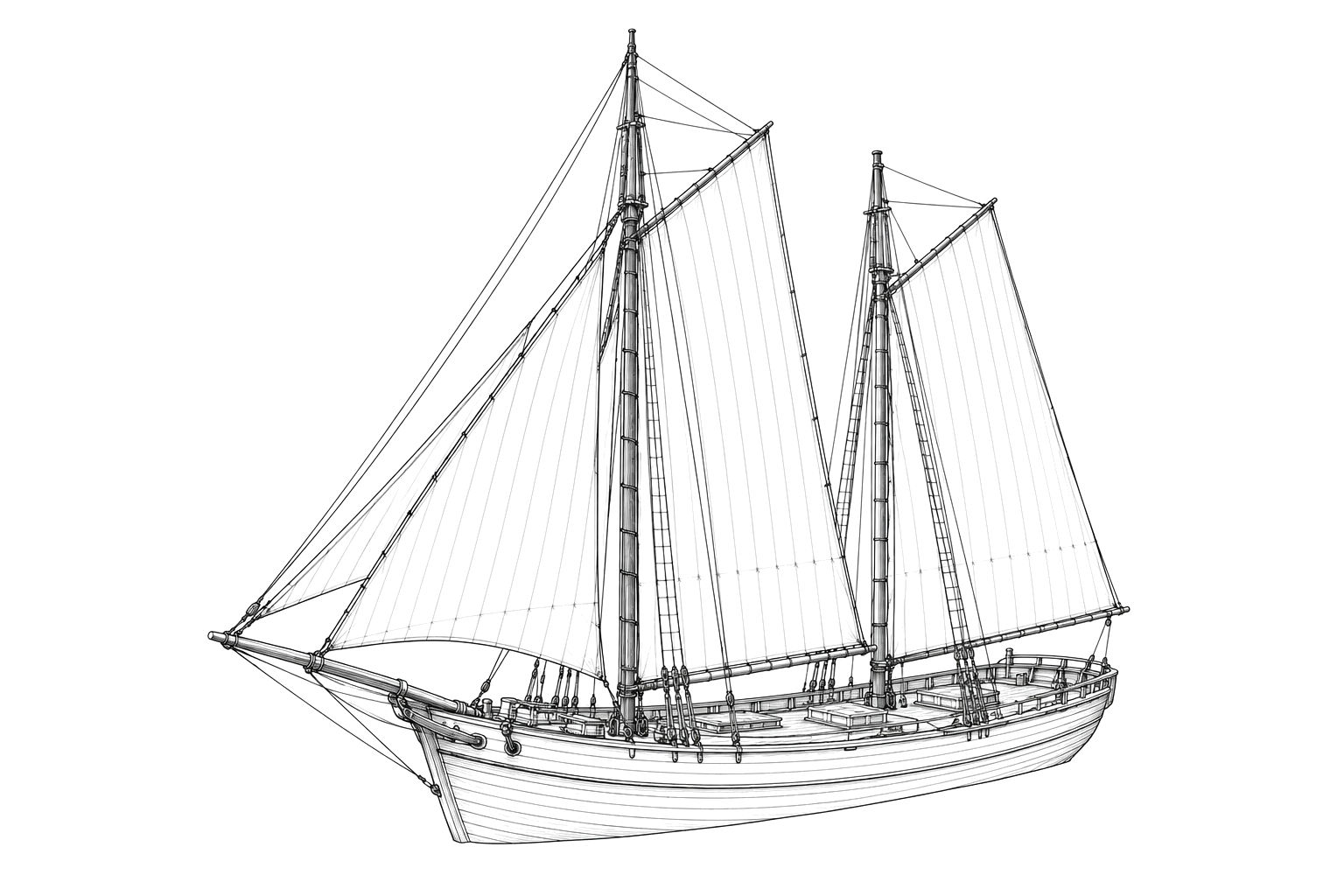 Engraved line drawing of the Bay City
