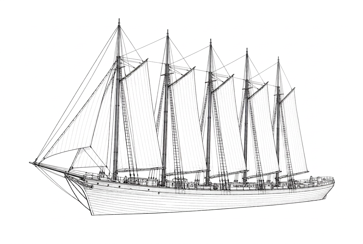 Engraved line drawing of the Governor Ames