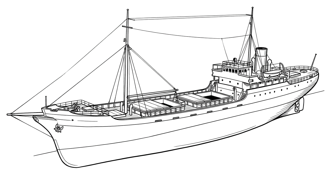 Engraved line drawing of the LuLu