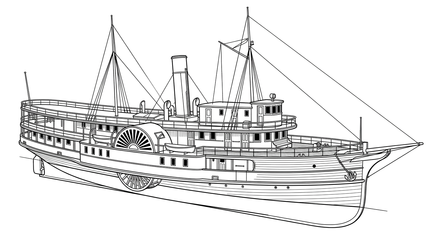 Engraved line drawing of the John Jay