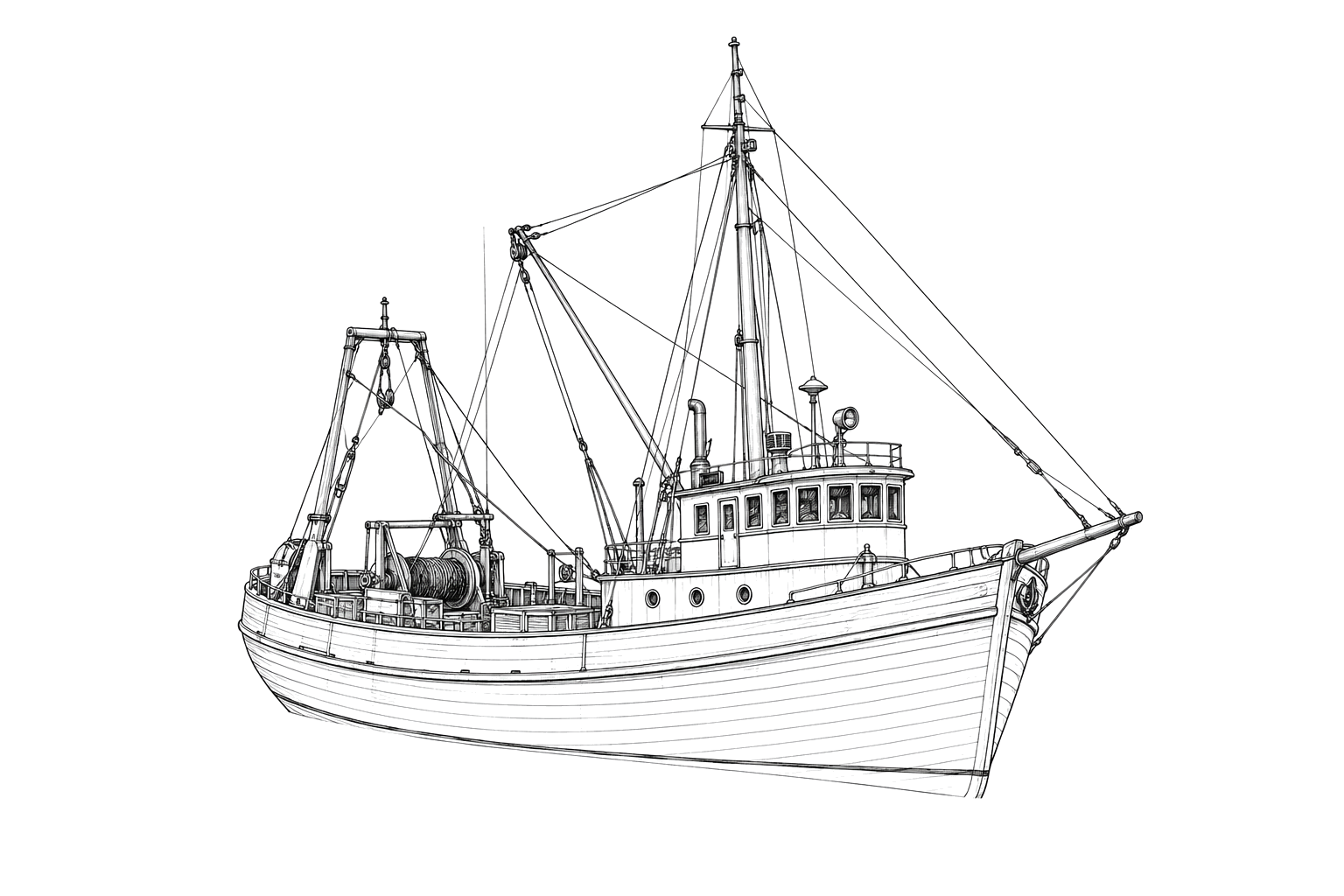 Engraved line drawing of the Heroic