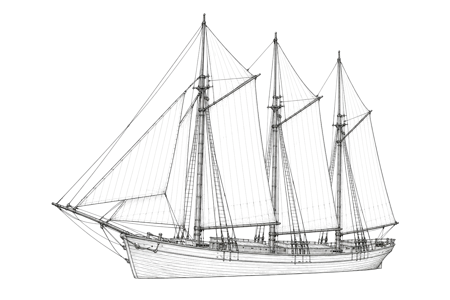 Engraved line drawing of the Margaret A. Muir