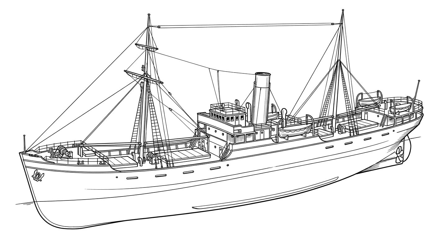 Engraved line drawing of the Skidby