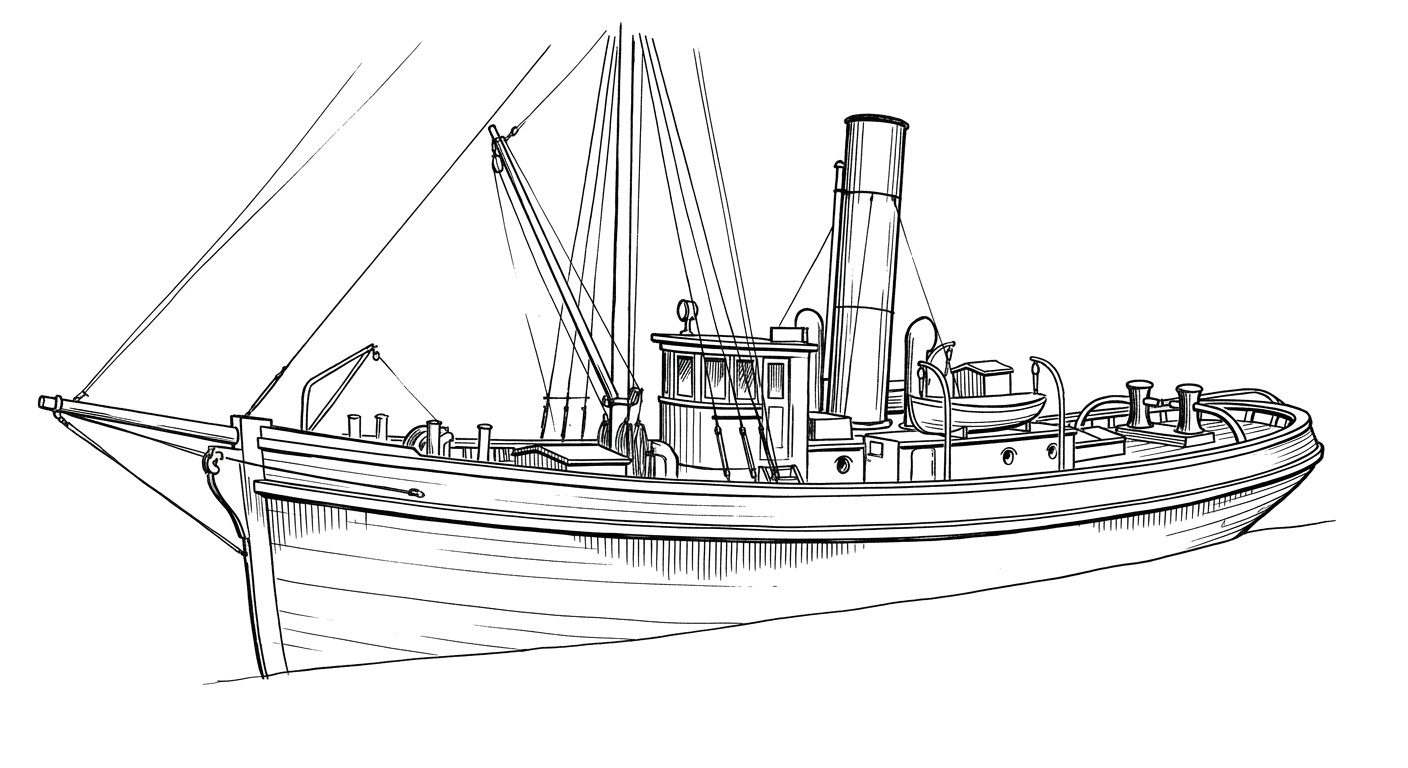 Engraved line drawing of the Metamora