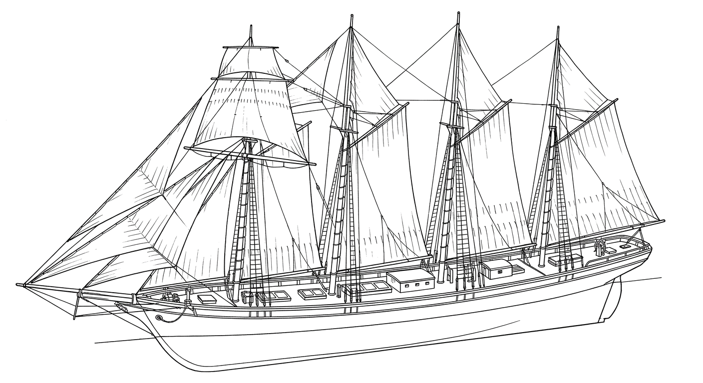 Engraved line drawing of the Blanche King