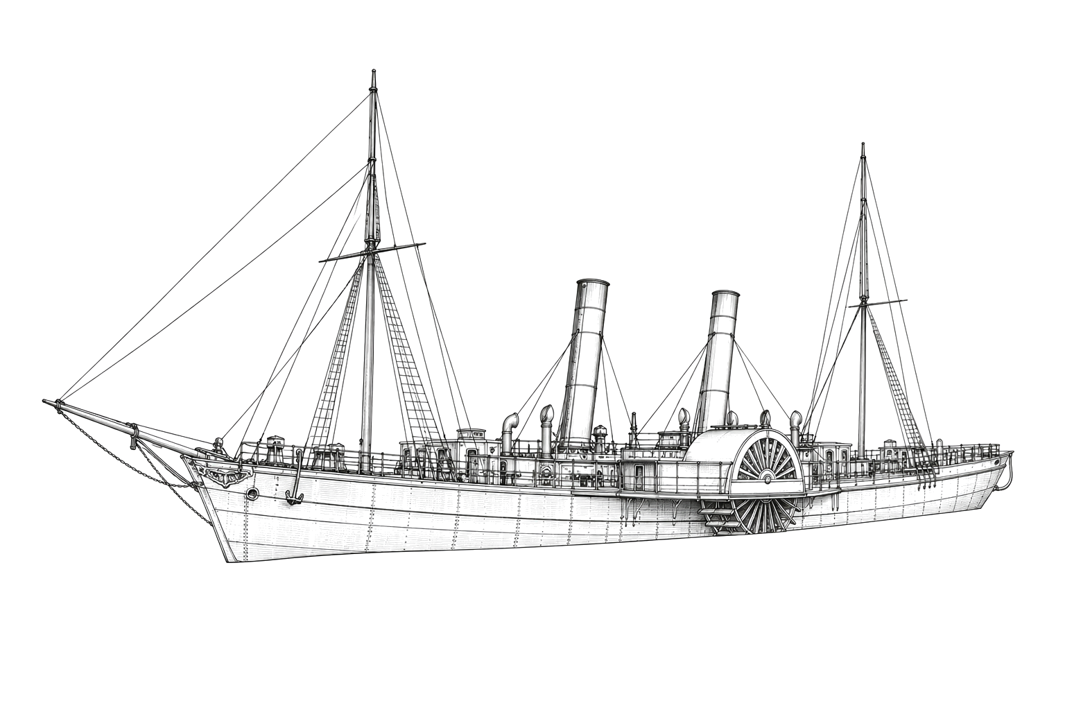 Engraved line drawing of the Wild Dayrell