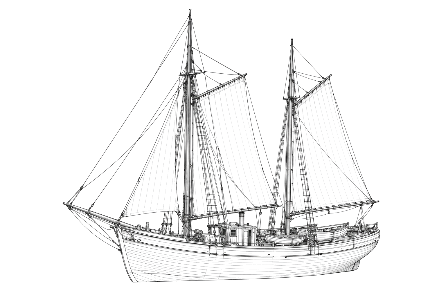 Engraved line drawing of the Flora Alberta