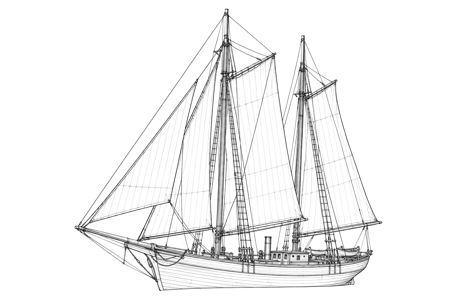Engraved line drawing of the Santa Cruz