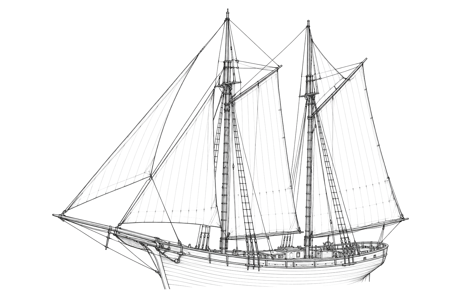 Engraved line drawing of the Général Ernouf