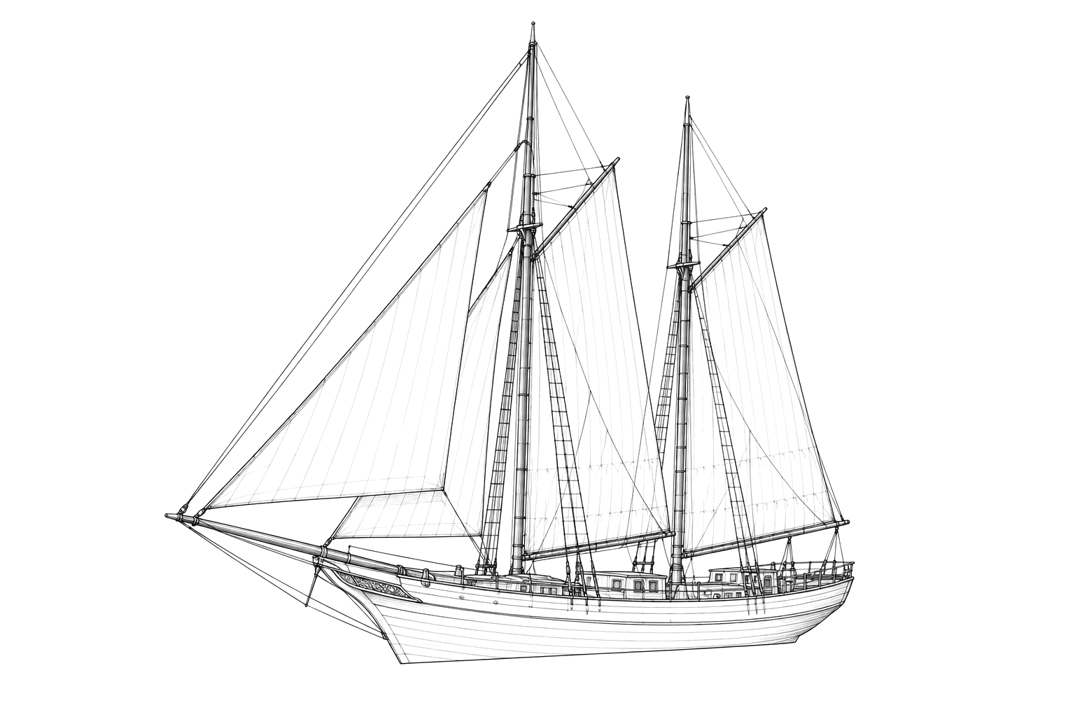 Engraved line drawing of the Tay
