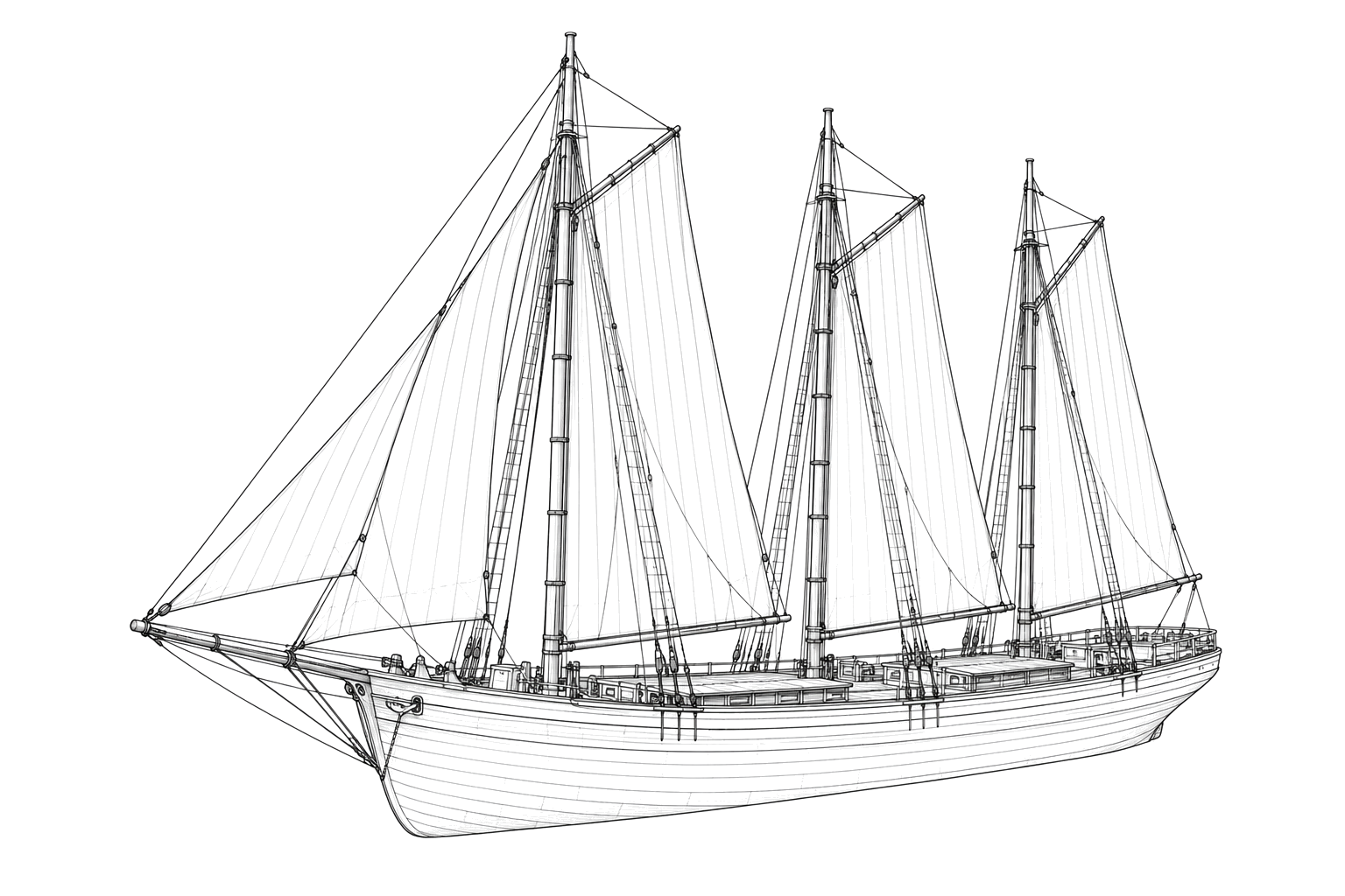 Engraved line drawing of the Newell A. Eddy