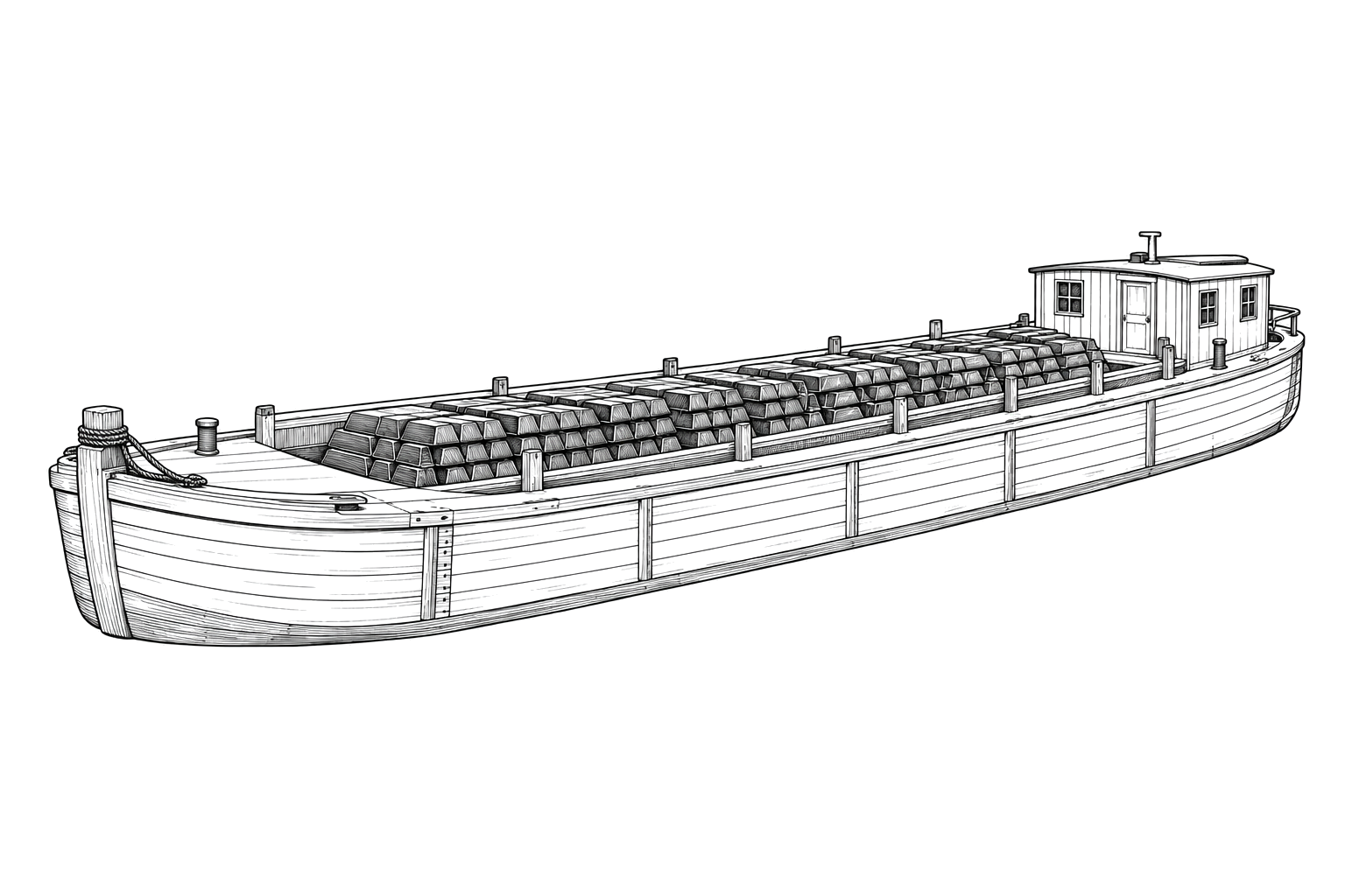 Engraved line drawing of the L.A. Hall