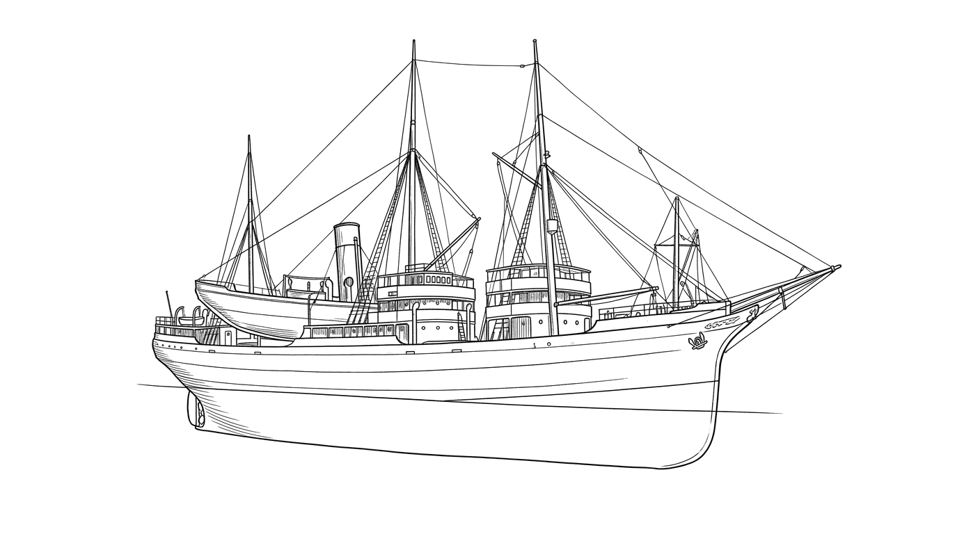 Engraved line drawing of the Winneconne