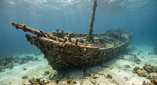 Artistic impression of the Cayo Nuevo Shipwreck (Site)