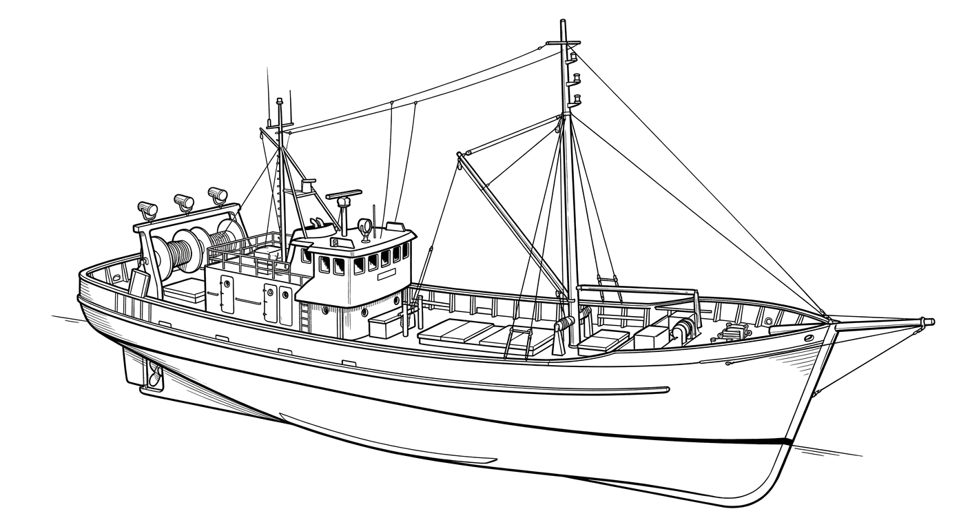 Engraved line drawing of the Acme II