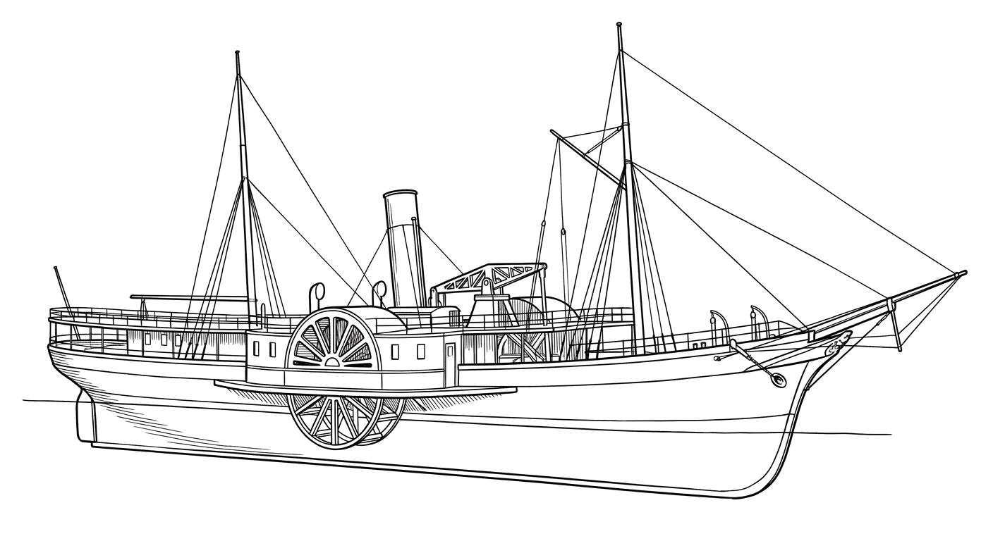 Engraved line drawing of the Josephine