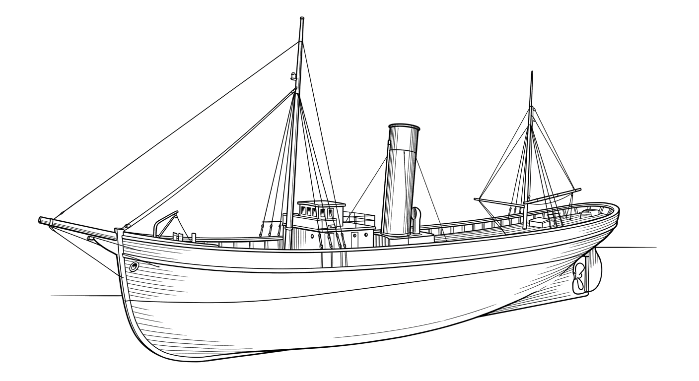 Engraved line drawing of the J.C. Ford