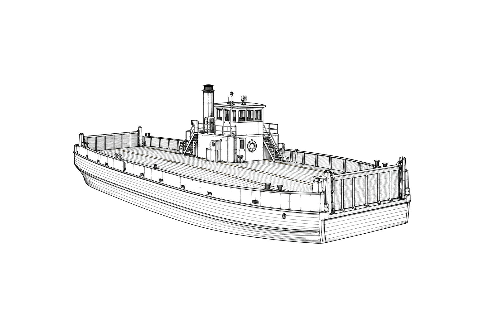Engraved line drawing of the Roosevelt II