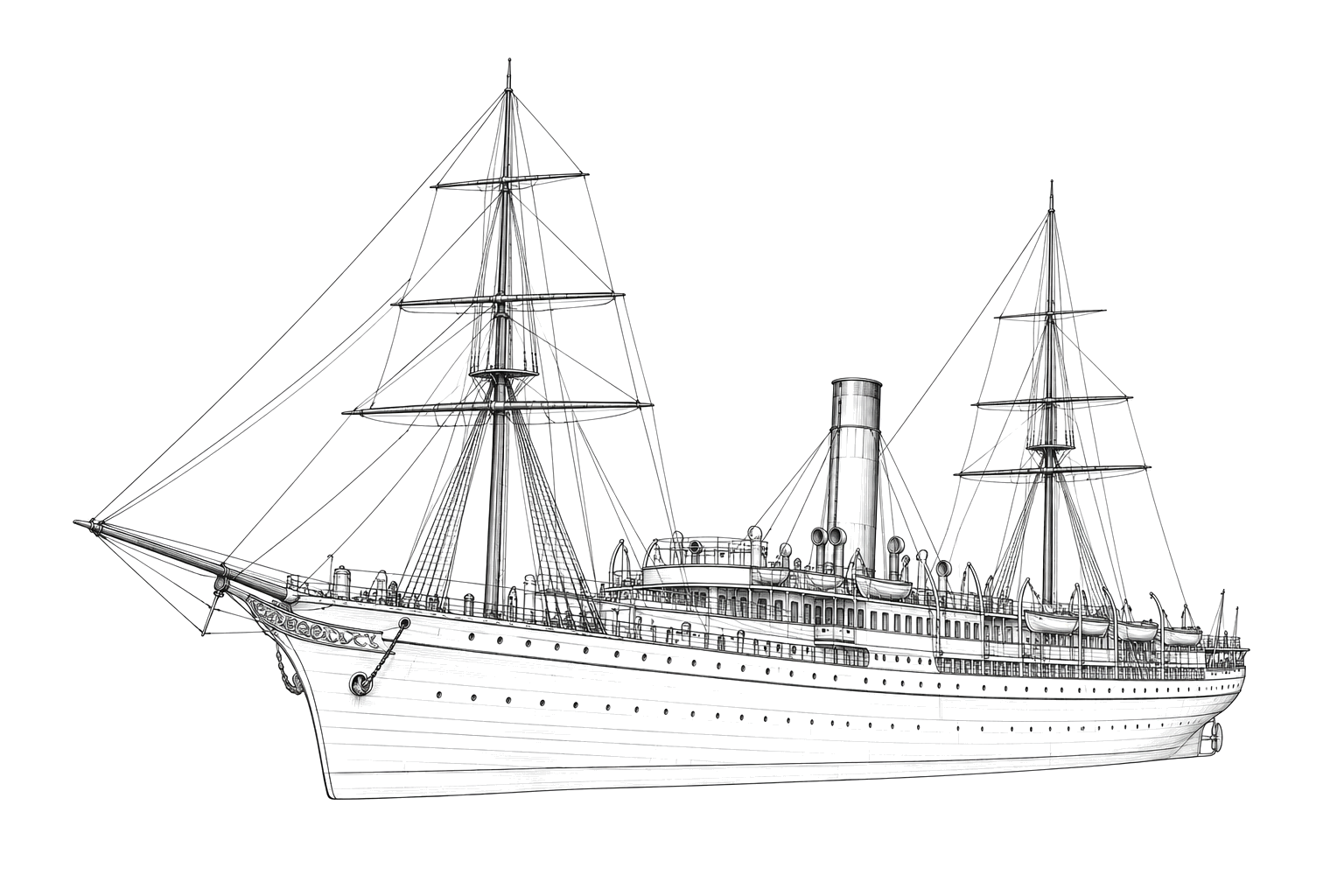 Engraved line drawing of the Canadian