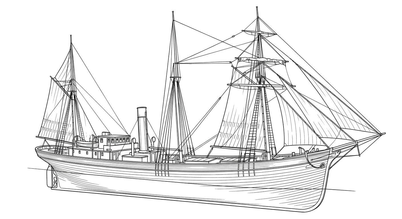 Engraved line drawing of the John M. Osborn