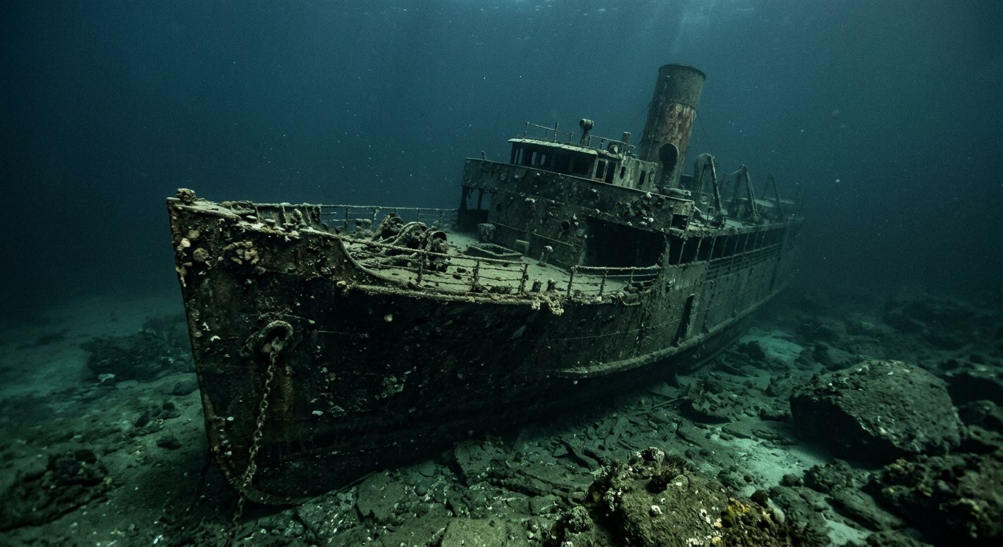 Artistic impression of the SS Caribou