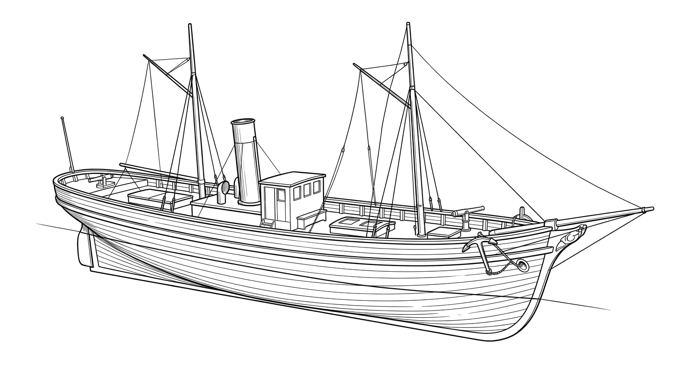 Engraved line drawing of the CSS Resolute