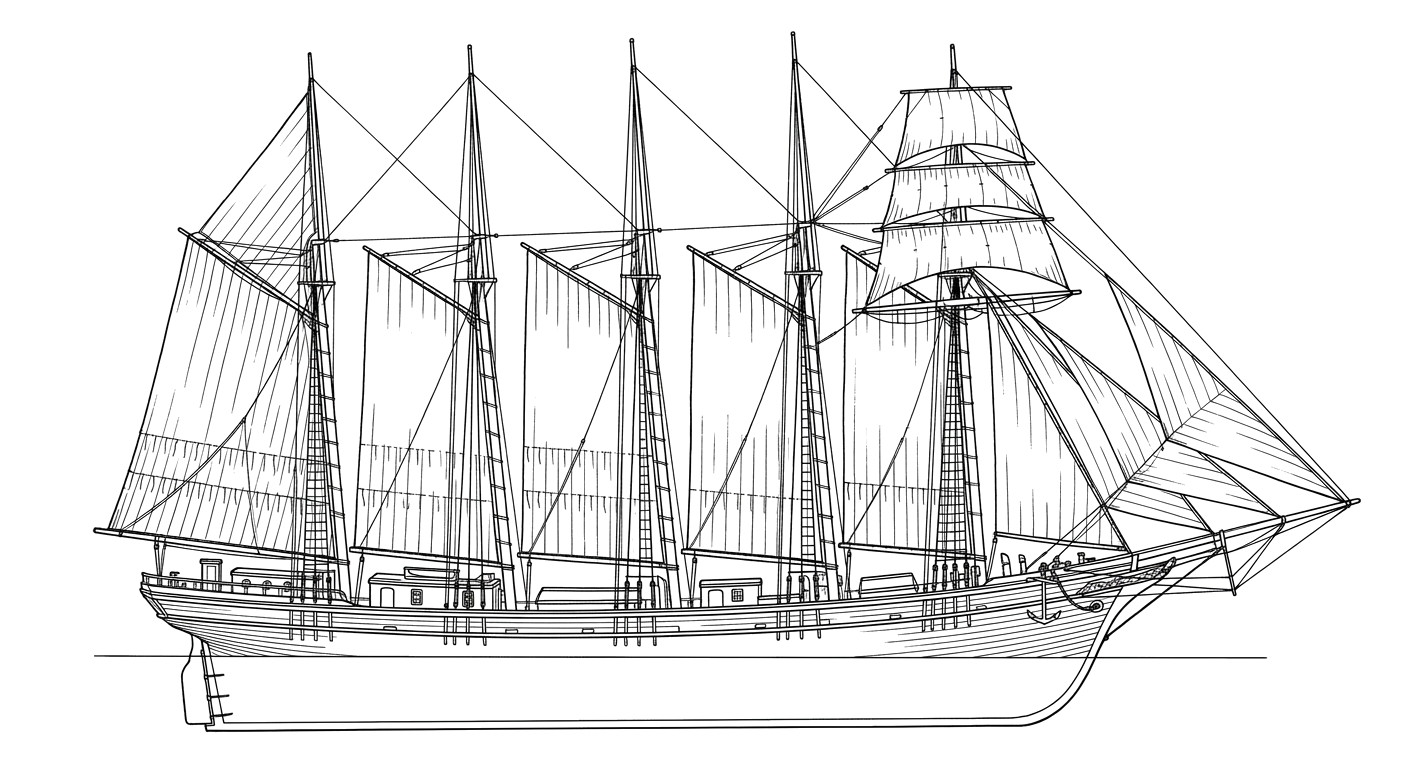 Engraved line drawing of the Dorothy Palmer