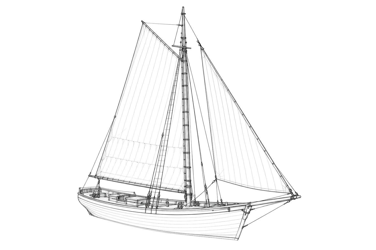 Engraved line drawing of the Coquette