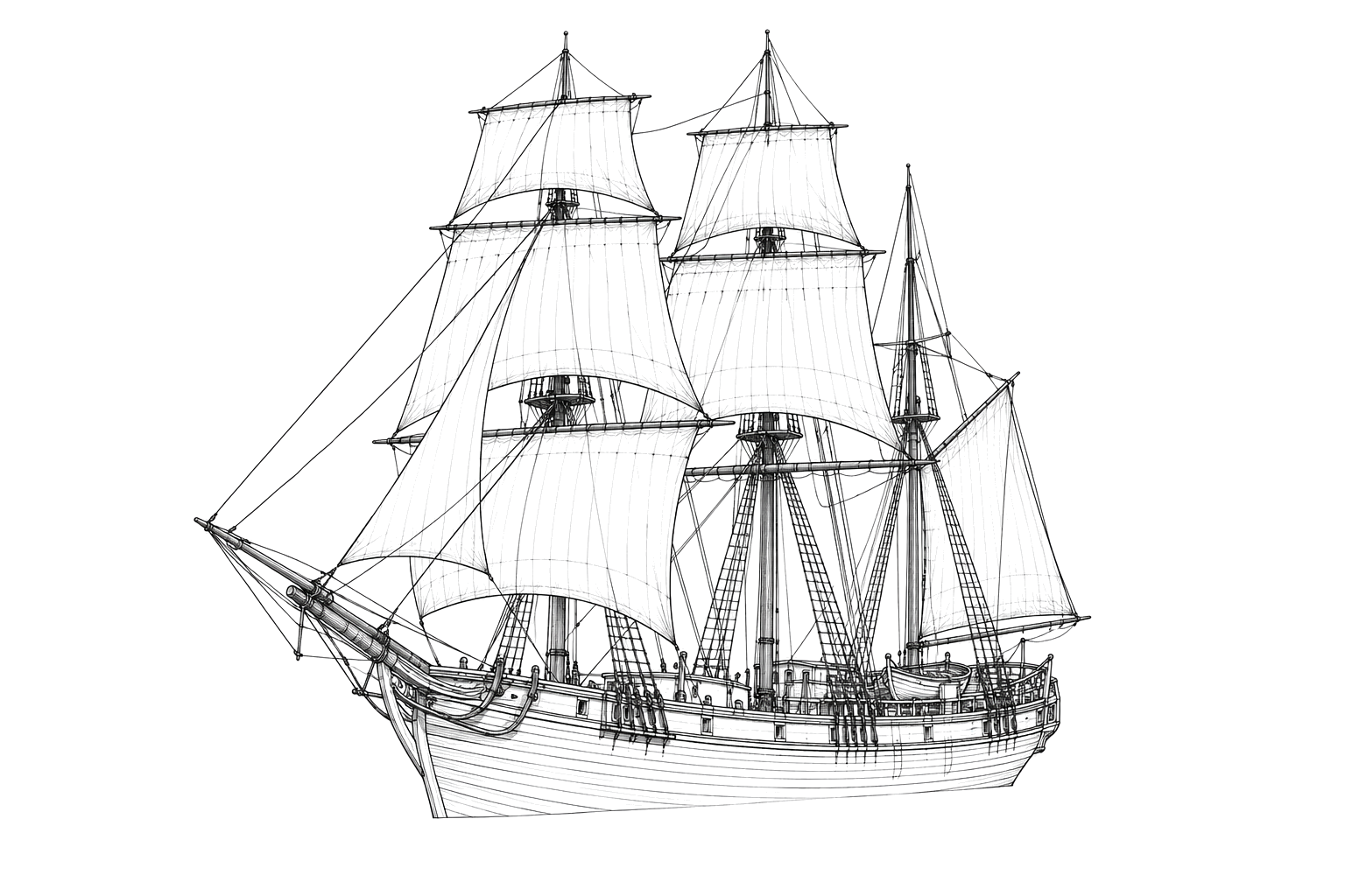 Engraved line drawing of the Black Warrior