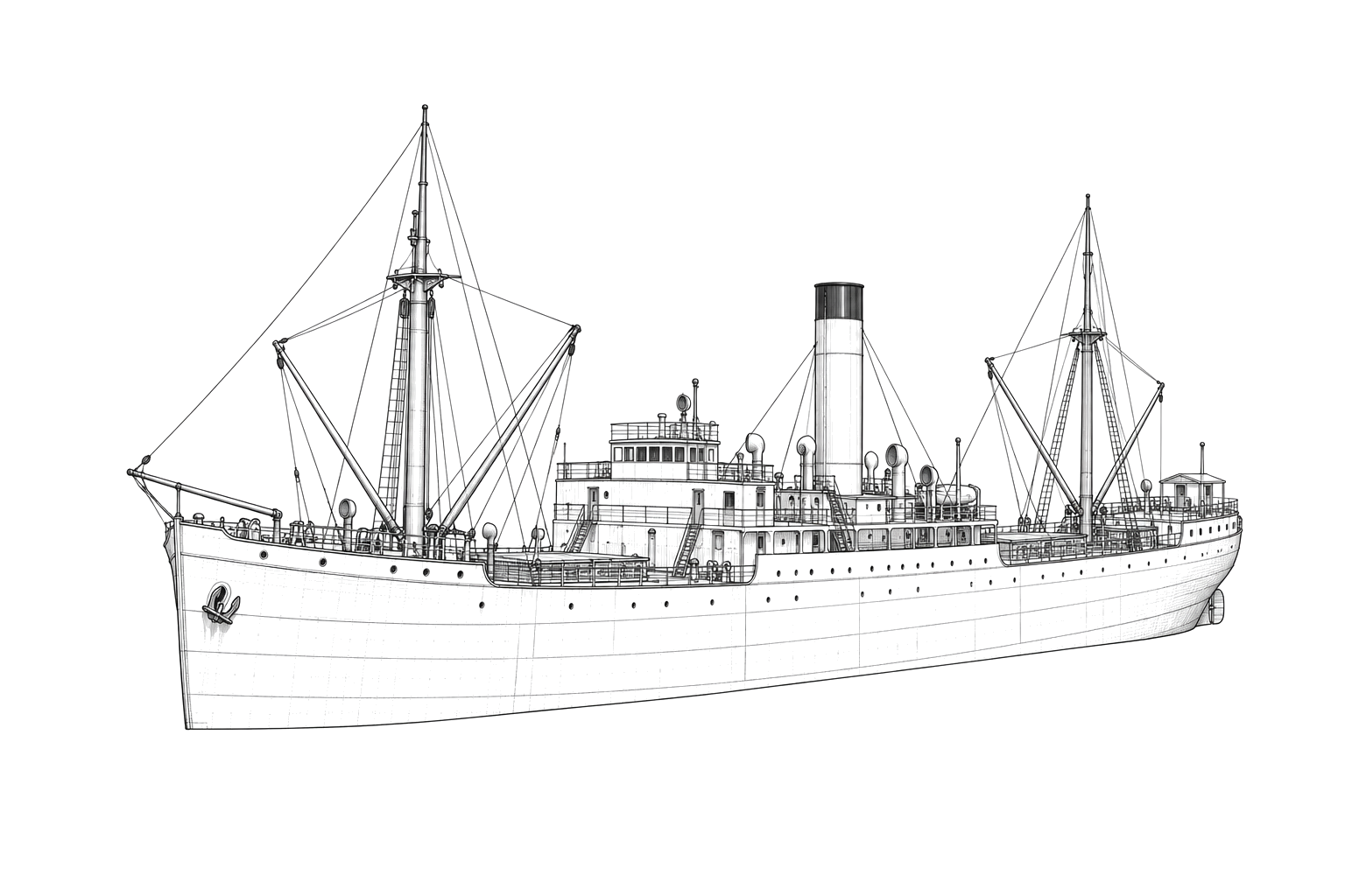 Engraved line drawing of the Mentor