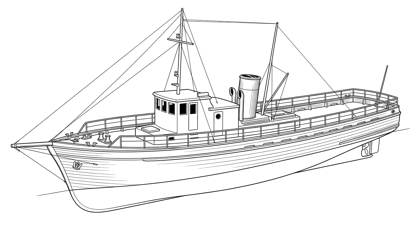 Engraved line drawing of the Bronx Queen