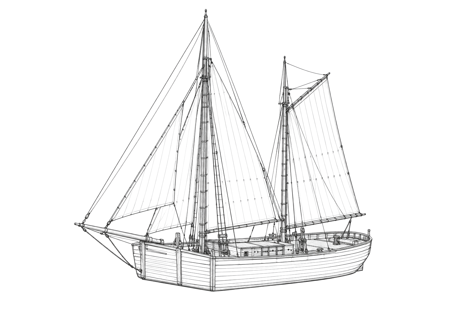 Engraved line drawing of the Alaska
