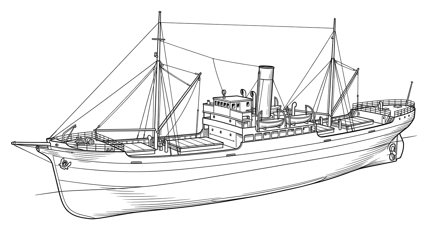 Engraved line drawing of the Aggi