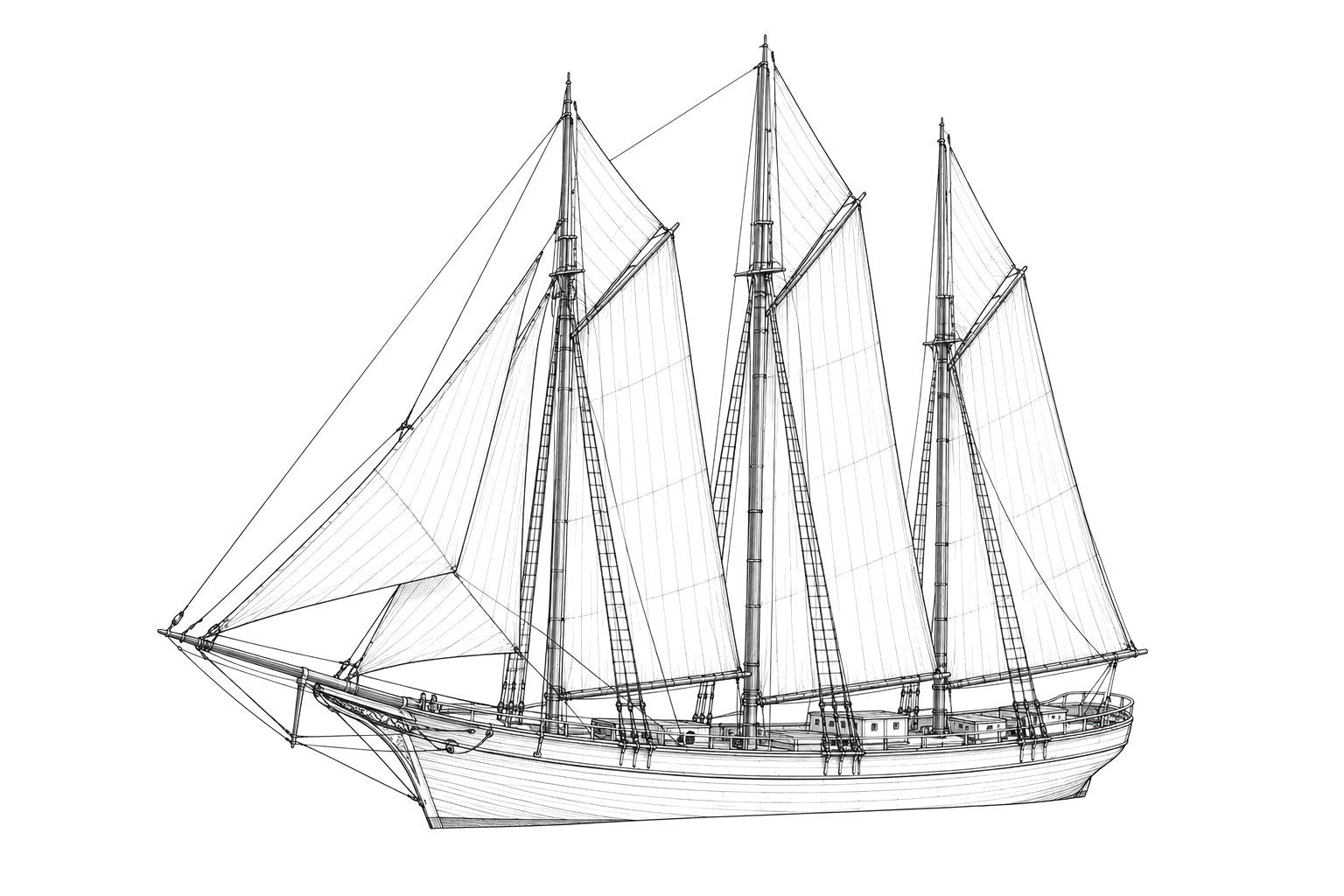 Engraved line drawing of the Guiding Star