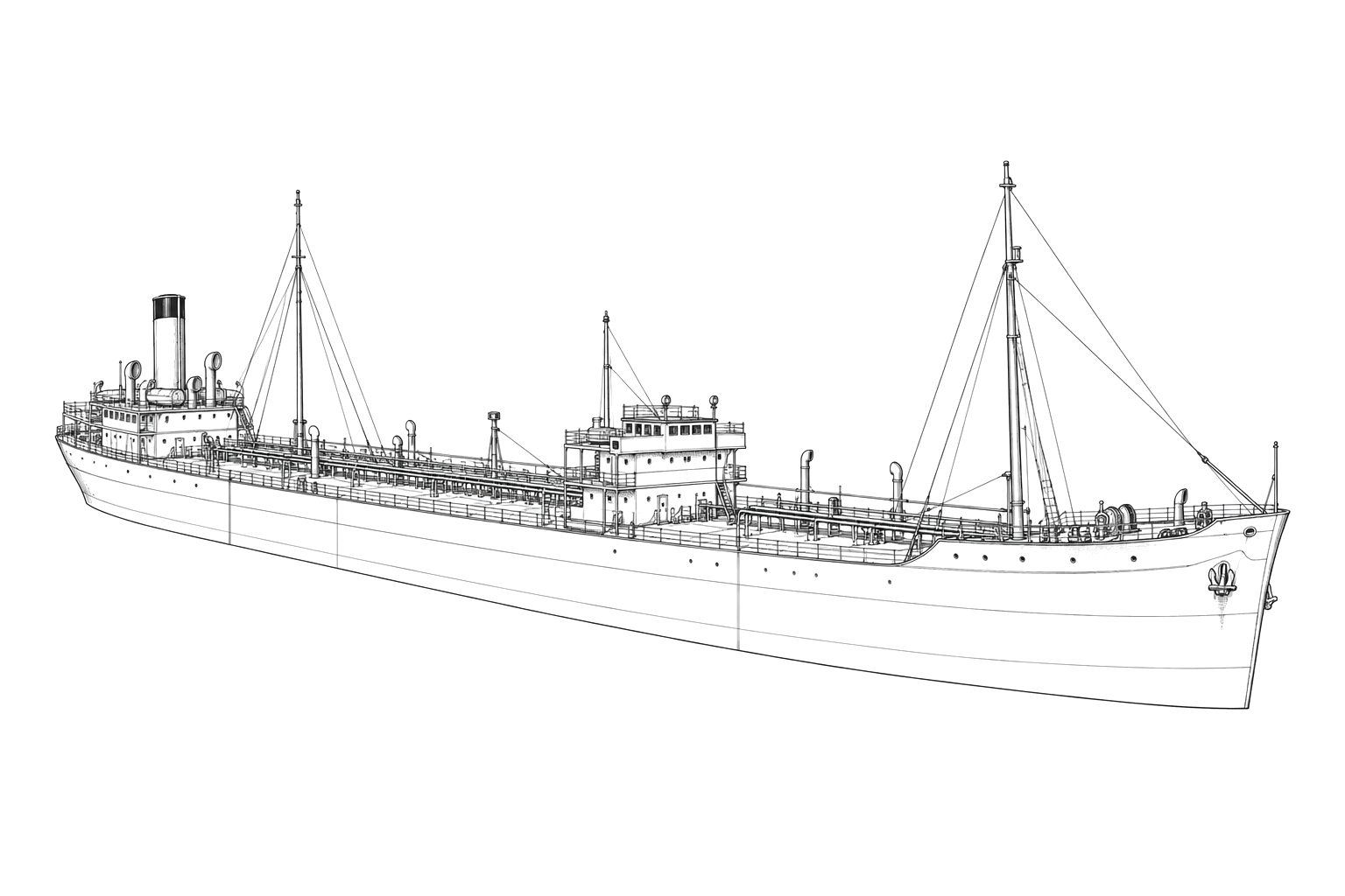 Engraved line drawing of the Panam