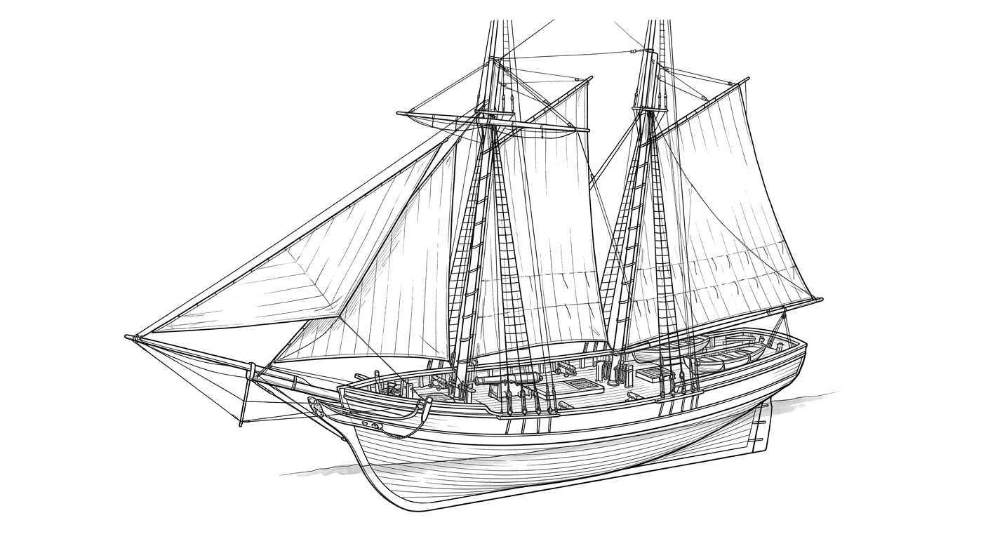 Engraved line drawing of the Brutus