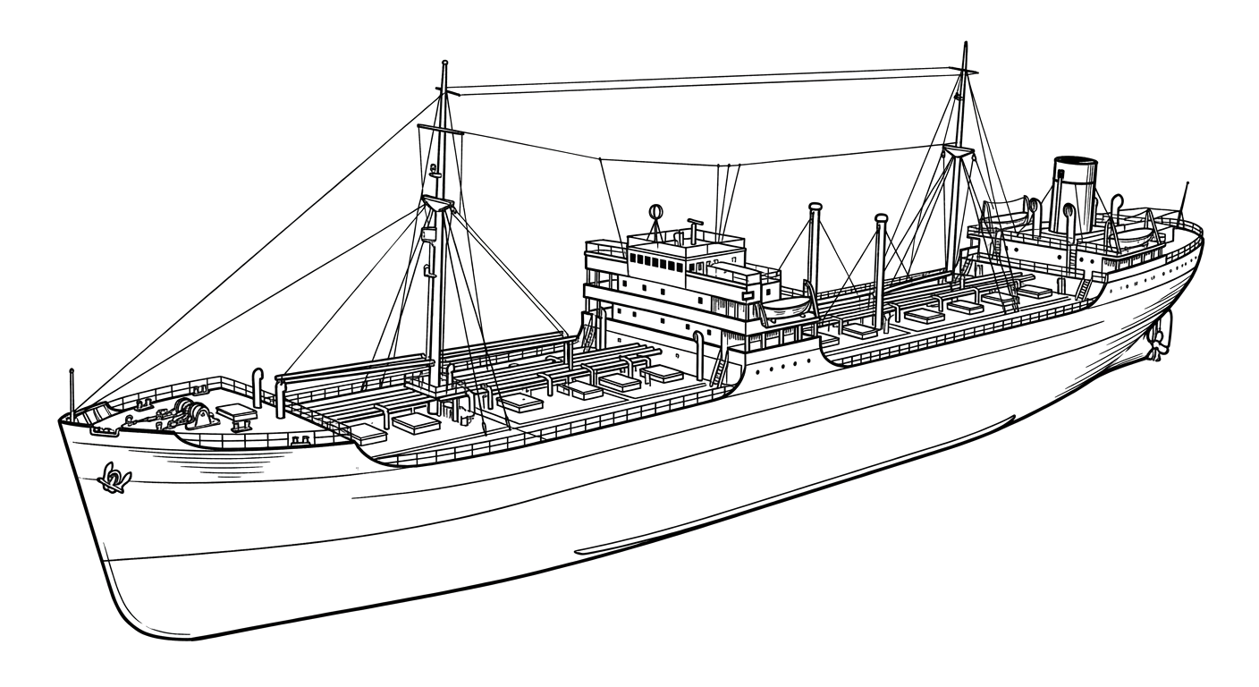 Engraved line drawing of the Norness