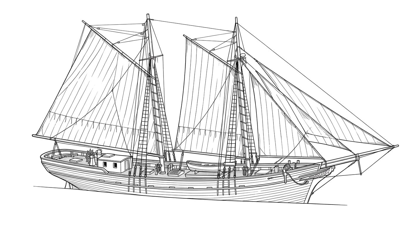 Engraved line drawing of the Albert L. Butler