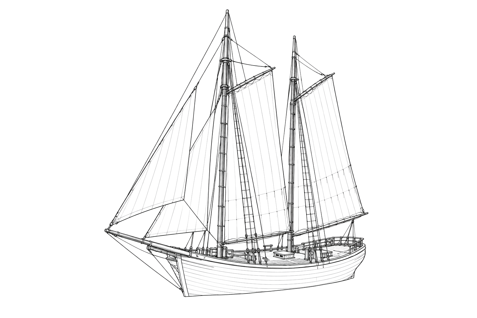 Engraved line drawing of the Thomas C. Wilson