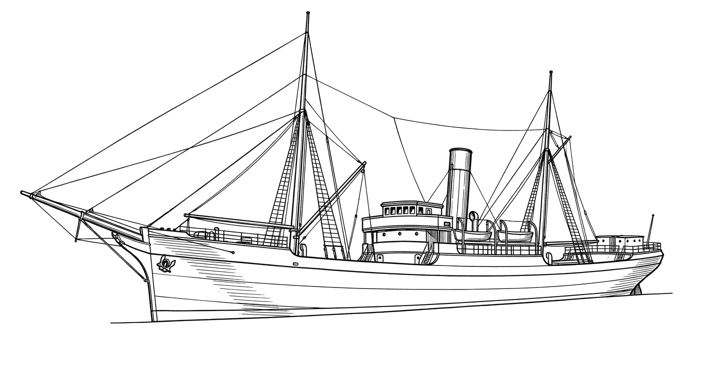 Engraved line drawing of the Fort Stevens