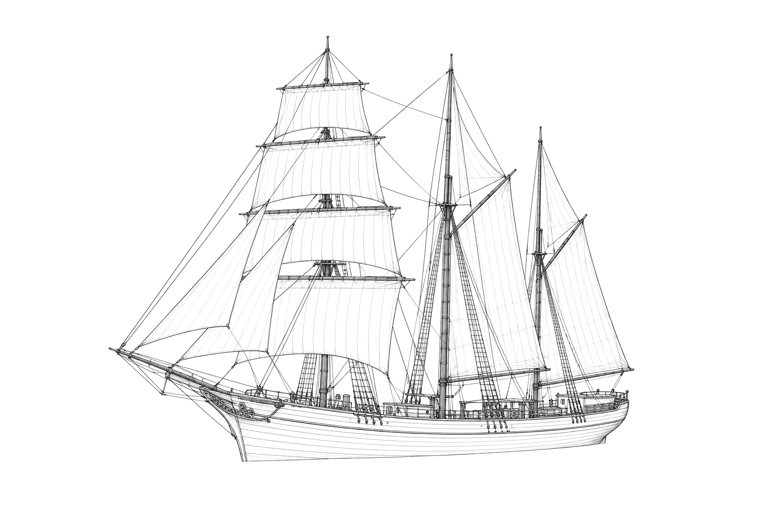 Engraved line drawing of the Priscilla