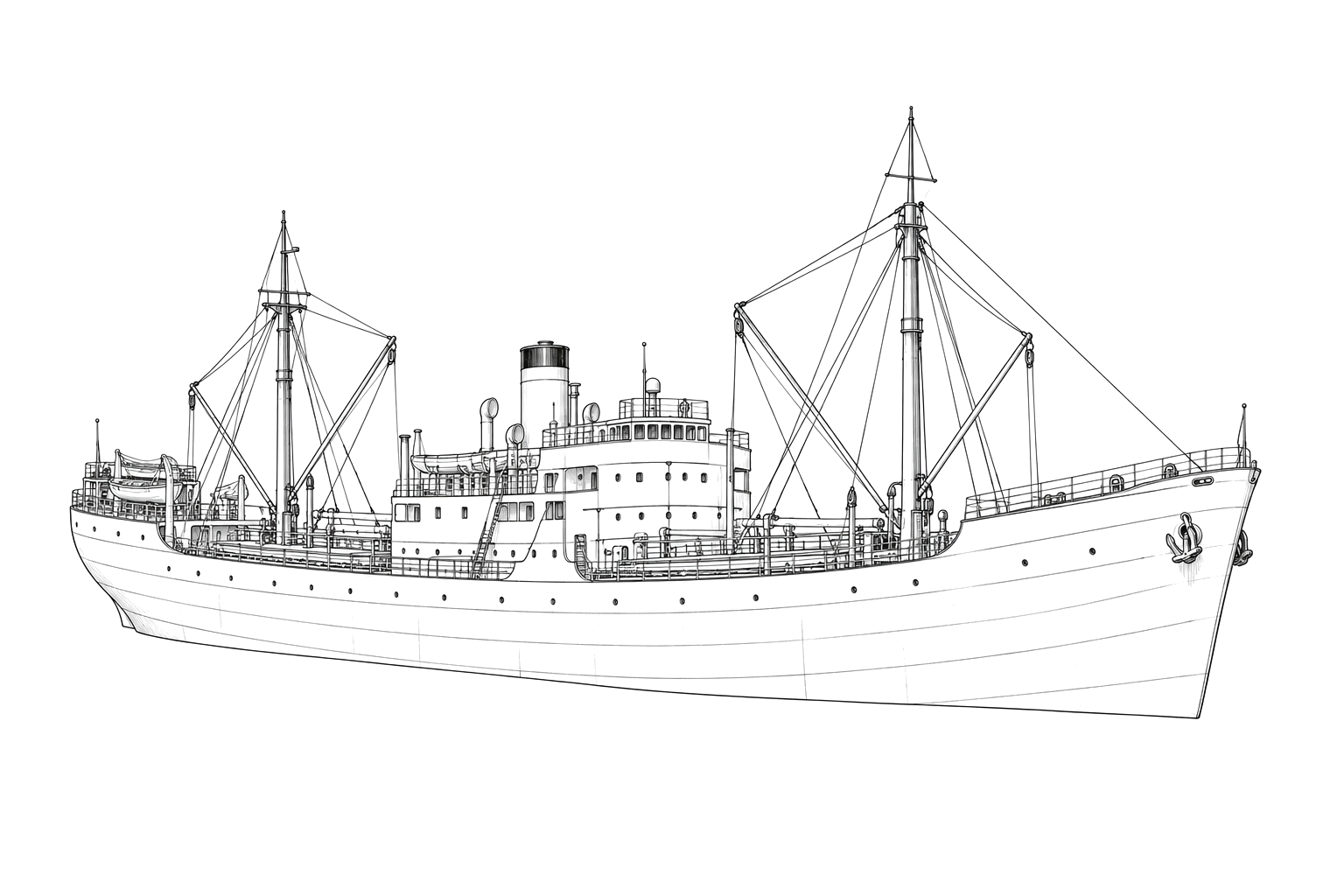 Engraved line drawing of the Bayard